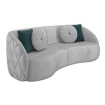 Sofá 3 Lugares Para Sala Living Olimpo 240 cm M03 Veludo Cinza Claro - Lyam Decor Sofá 3 Lugares Para Sala Living Olimpo 240 cm M03 Veludo Cinza Claro - Lyam Decor