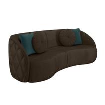 Sofá 3 Lugares Para Sala Living Olimpo 240 cm M03 Veludo Marrom - Lyam Decor