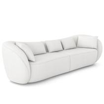Sofá 3 Lugares Para Sala Living Orgânico 212cm Eça P08 Bouclê Branco - Lyam Decor