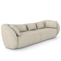 Sofá 3 Lugares Para Sala Living Orgânico 212cm Eça P08 Linho Itacaré Bege - Lyam Decor