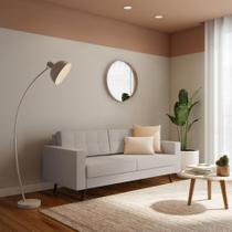 Sofá 3 Lugares Pé Palito Joy Linho Cotton Cru Sofá 3 Lugares Pé Palito Joy Linho Cotton Cru