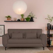 Sofá 3 Lugares Piacenza Linho Marrom 202 cm Sofá 3 Lugares Piacenza Linho Marrom 202 cm
