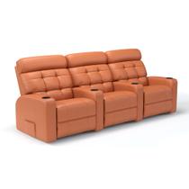 Sofá 3 Lugares Reclinável Elétrico em Couro Bovino Linha Cinema Sala de estar