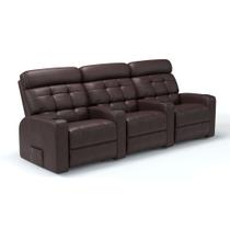 Sofá 3 Lugares Reclinável Elétrico em material sintético Importado Linha Cinema Sala de estar