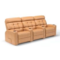 Sofá 3 Lugares Reclinável Elétrico Massageador em material sintético Importado Linha Cinema Sala de estar