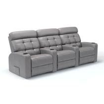 Sofá 3 Lugares Reclinável Manual em material sintético Importado Linha Cinema Sala de estar Sofá 3 Lugares Reclinável Manual em material sintético Importado Linha Cinema Sala de estar