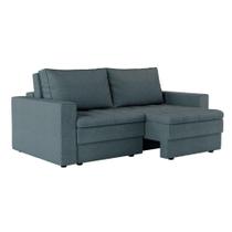 Sofá 3 Lugares Retrátil Berna Linho Cinza 210 cm