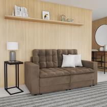 Sofá 3 Lugares Retrátil Colônia Suede Bege