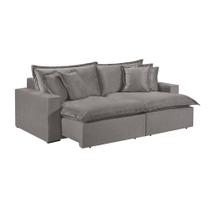 Sofá 3 Lugares Retrátil Com Encosto Fixo Linho M-145 Martins