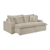 Sofá 3 Lugares Retrátil Com Encosto Fixo Linho M-145 Martins