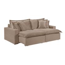 Sofá 3 Lugares Retrátil Com Encosto Fixo M-145 Veludo Martins