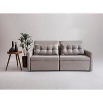Sofa 3 Lugares Retratil E Reclinavel 196Cm Linho Dimas
