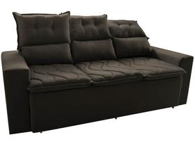 Sofá 3 Lugares Retrátil e Reclinável 2,00m Cama inBox Smal com bordado pantográfico Suede Café Sofá 3 Lugares Retrátil e Reclinável 2,00m Cama inBox Smal com bordado pantográfico Suede Café