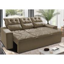 Sofá 3 Lugares Retrátil e Reclinável 2,00m Cama inBox Smal com bordado pantográfico Suede Castor Sofá 3 Lugares Retrátil e Reclinável 2,00m Cama inBox Smal com bordado pantográfico Suede Castor