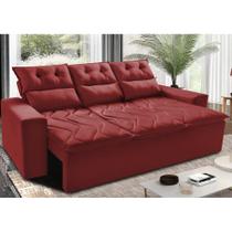 Sofá 3 Lugares Retrátil e Reclinável 2,00m Cama inBox Smal com bordado pantográfico Suede Vermelho Sofá 3 Lugares Retrátil e Reclinável 2,00m Cama inBox Smal com bordado pantográfico Suede Vermelho