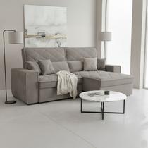 Sofá 3 Lugares Retrátil e Reclinável 207cm Viena Cinza Sofá 3 Lugares Retrátil e Reclinável 207cm Viena Cinza
