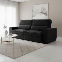 Sofá 3 Lugares Retrátil e Reclinável 207cm Viena Preto Sofá 3 Lugares Retrátil e Reclinável 207cm Viena Preto