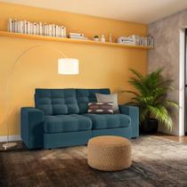 Sofá 3 Lugares Retrátil e Reclinável Angers Suede Azul Turquesa Sofá 3 Lugares Retrátil e Reclinável Angers Suede Azul Turquesa