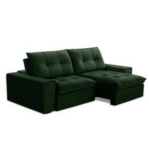 Sofá 3 Lugares Retrátil e Reclinável Argos Veludo Verde Sofá 3 Lugares Retrátil e Reclinável Argos Veludo Verde
