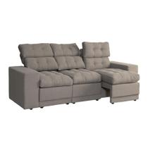 Sofá 3 Lugares Retrátil e Reclinável Baden Linho Cinza Sofá 3 Lugares Retrátil e Reclinável Baden Linho Cinza