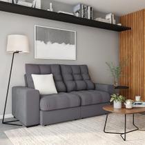 Sofá 3 Lugares Retrátil e Reclinável Bordéus Suede Grafite Sofá 3 Lugares Retrátil e Reclinável Bordéus Suede Grafite