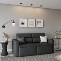 Sofá 3 Lugares Retrátil e Reclinavél Bremerhaven Suede Grafite 180 cm