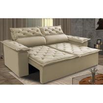 Sofá 3 Lugares Retrátil e Reclinável Cama inBox Compact 1,80m Velusoft Bege Sofá 3 Lugares Retrátil e Reclinável Cama inBox Compact 1,80m Velusoft Bege
