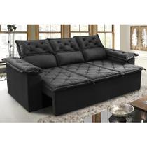 Sofá 3 Lugares Retrátil e Reclinável Cama inBox Compact 2,00m Velusoft Preto Sofá 3 Lugares Retrátil e Reclinável Cama inBox Compact 2,00m Velusoft Preto