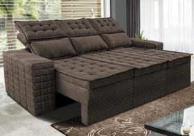 Sofá 3 Lugares Retrátil e Reclinável Cama inBox Senses 2,00m Velusoft Café
