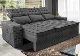Sofá 3 Lugares Retrátil e Reclinável Cama inBox Senses 2,00m Velusoft Cinza