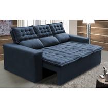Sofá 3 Lugares Retrátil e Reclinável Cama inBox Slim 2,00m Velusoft Azul Sofá 3 Lugares Retrátil e Reclinável Cama inBox Slim 2,00m Velusoft Azul