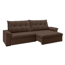 Sofá 3 Lugares Retrátil e Reclinável com USB Flexforma Triton Veludo Tabaco 230 cm