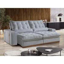 Sofá 3 Lugares Retrátil e Reclinável Detroit 2.30m Molas Ensacadas e Tecido Linho