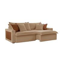 Sofá 3 Lugares Retrátil e Reclinável Dubai Linho Bege 190 cm