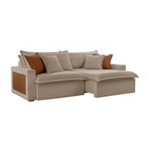 Sofá 3 Lugares Retrátil e Reclinável Dubai Veludo Marrom 190 cm