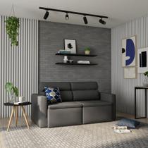 Sofá 3 Lugares Retrátil e Reclinavél Duisburgo Suede Grafite 180 cm Sofá 3 Lugares Retrátil e Reclinavél Duisburgo Suede Grafite 180 cm