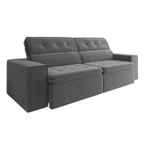 Sofá 3 Lugares Retrátil e Reclinável em Veludo Texas 230cm