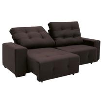 Sofá 3 Lugares Retrátil e Reclinável Fazzio Suede Café 200 cm