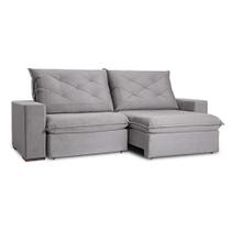 Sofá 3 Lugares Retrátil e Reclinável Flexforma Premier Cinza Urbano 200 cm