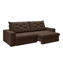 Sofá 3 Lugares Retrátil e Reclinável Flexforma Premier Veludo Tabaco 230 cm