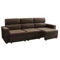 Sofá 3 Lugares Retrátil e Reclinável Hanôver II Suede Marrom 210 cm Sofá 3 Lugares Retrátil e Reclinável Hanôver II Suede Marrom 210 cm