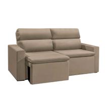 Sofá 3 Lugares Retrátil e Reclinavél Hanôver Suede Bege 180 cm