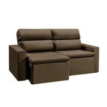 Sofá 3 Lugares Retrátil e Reclinavél Hanôver Suede Marrom 180 cm Sofá 3 Lugares Retrátil e Reclinavél Hanôver Suede Marrom 180 cm