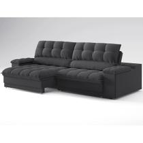 Sofá 3 Lugares Retrátil e Reclinável Helen com USB e Porta-Copos Linho Grafite 230 cm Sofá 3 Lugares Retrátil e Reclinável Helen com USB e Porta-Copos Linho Grafite 230 cm