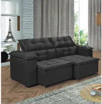 Sofá 3 Lugares Retrátil E Reclinável Hórus 2,15 Mts Cinza Sofá 3 Lugares Retrátil E Reclinável Hórus 2,15 Mts Cinza