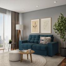 Sofá 3 Lugares Retrátil e Reclinável Lille Suede Azul Turquesa Sofá 3 Lugares Retrátil e Reclinável Lille Suede Azul Turquesa