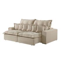 Sofá 3 Lugares Retrátil E Reclinável Linho M-144 Martins Creme Sofá 3 Lugares Retrátil E Reclinável Linho M-144 Martins Creme