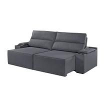 Sofá 3 Lugares Retrátil E Reclinável M-180 Martins Veludo Disponível cor Grafite Sofá 3 Lugares Retrátil E Reclinável M-180 Martins Veludo Disponível cor Grafite