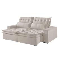 Sofá 3 Lugares Retrátil E Reclinável Martins M-118 Veludo Creme Sofá 3 Lugares Retrátil E Reclinável Martins M-118 Veludo Creme