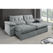 Sofá 3 Lugares Retrátil e Reclinável Mônaco Veludo com Molas Ensacadas Sofá 3 Lugares Retrátil e Reclinável Mônaco Veludo com Molas Ensacadas